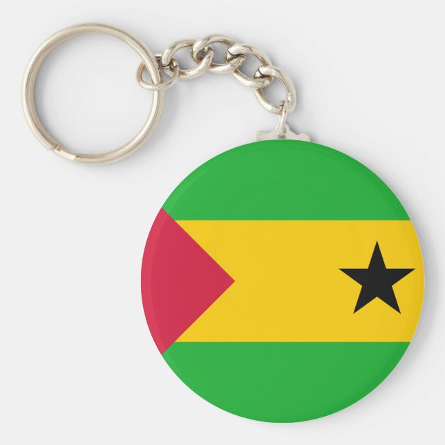 Sao Tome och Principe Flagga Nyckelring (Framsidan)