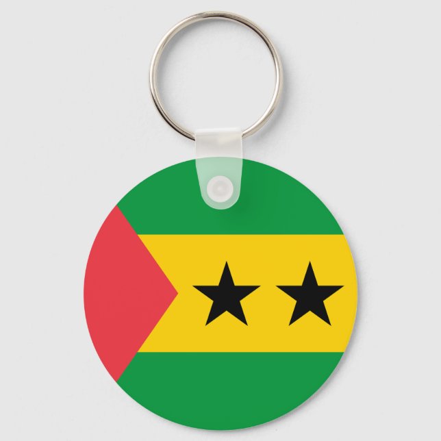 Sao Tome och Principe Flagga Nyckelring (Framsida)