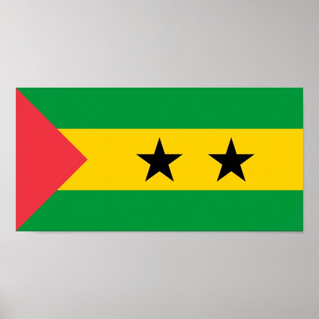 Sao Tome och Principe Flagga Poster (Framsidan)
