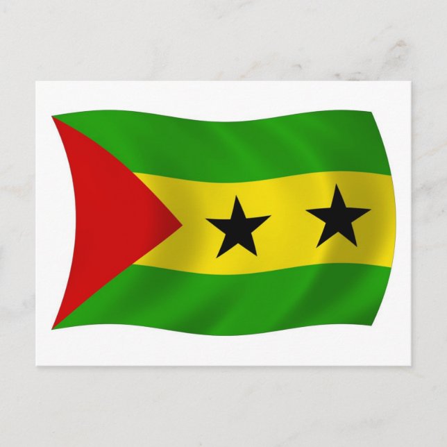 São Tomé och Principe Flagga Postkort Vykort (Framsida)