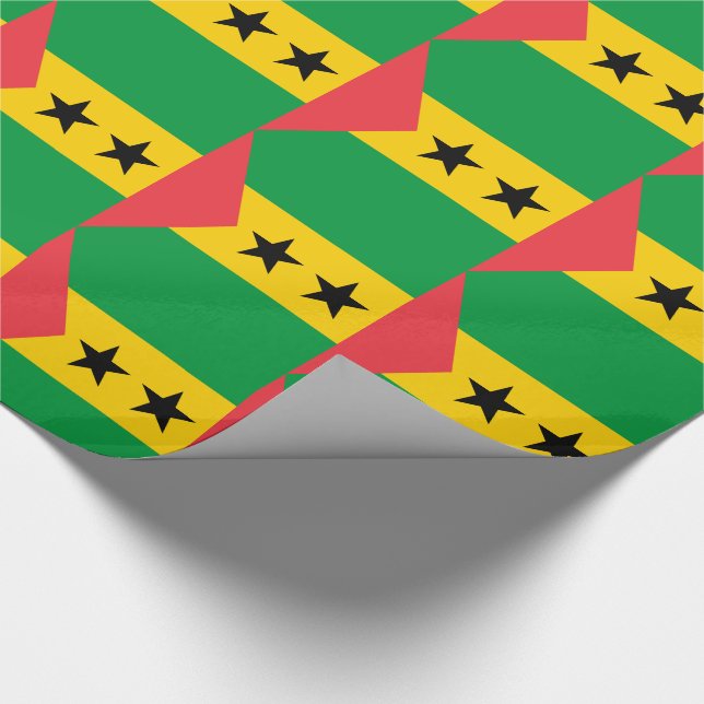 Sao Tome och Principe Flagga Presentpapper (Hörn)