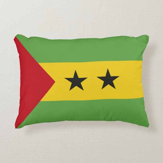 Sao Tome och Principe flagga Prydnadskudde (Framsidan)