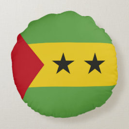 Sao Tome och Principe flagga Rund Kudde