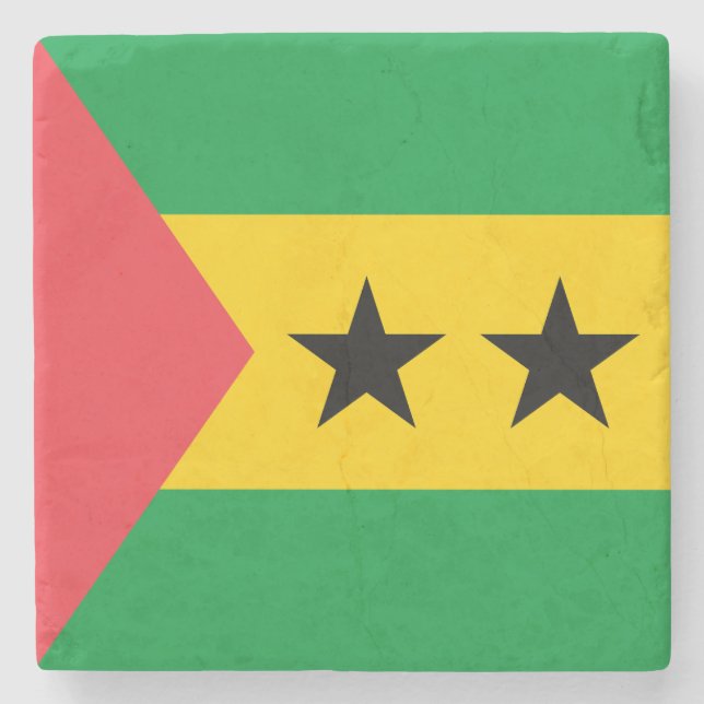 Sao Tome och Principe flagga Stenunderlägg (Framsidan)