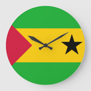 Sao Tome och Principe Flagga Stor Klocka