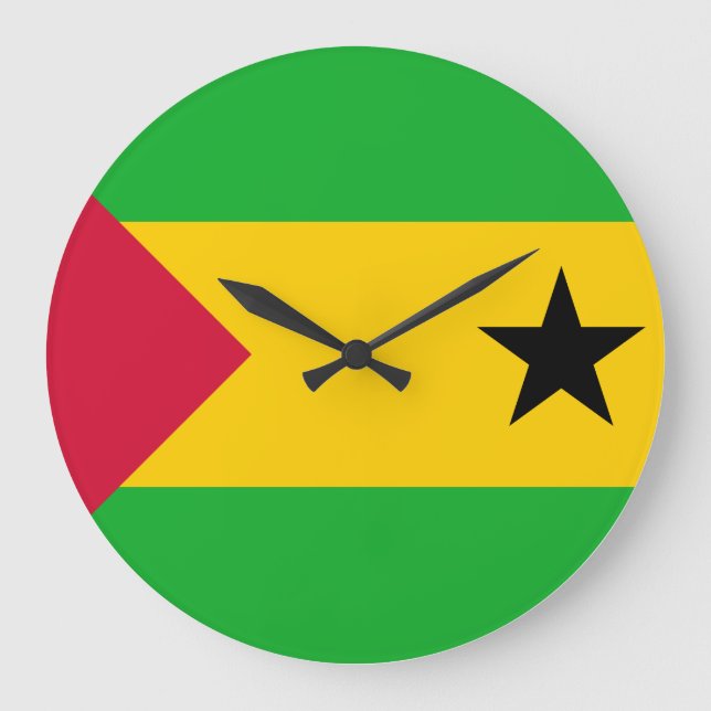 Sao Tome och Principe Flagga Stor Klocka (Framsida)