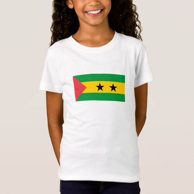 Sao Tome och Principe flagga T Shirt (Framsida)