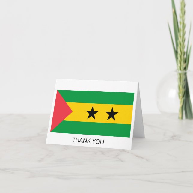 Sao Tome och Principe flagga Tack Kort (Framsida)