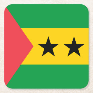 Sao Tome och Principe flagga Underlägg Papper Kvadrat