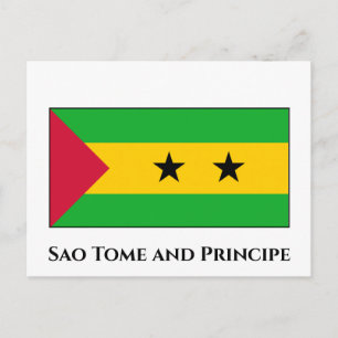 Sao Tome och Principe Flagga Vykort