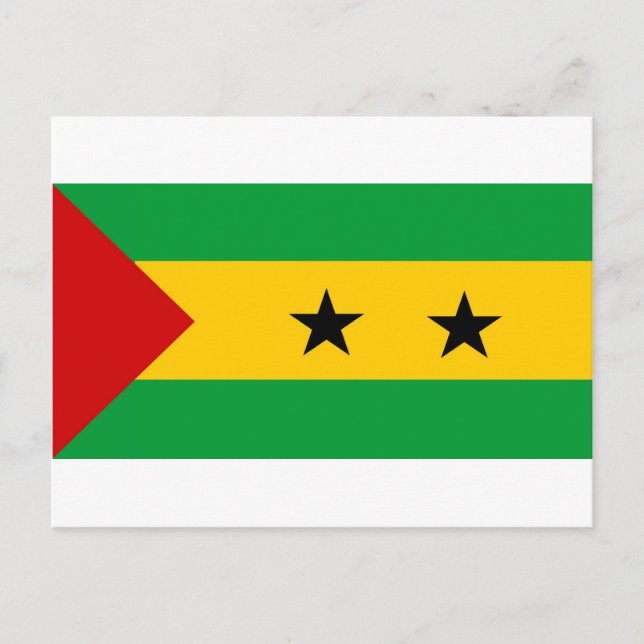 Sao Tome och Principe flagga Vykort (Framsida)