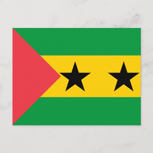 Sao Tome och Principe Flagga Vykort (Framsida)