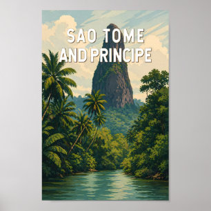 Sao Tome och Principe Illustration Resa Konst Poster