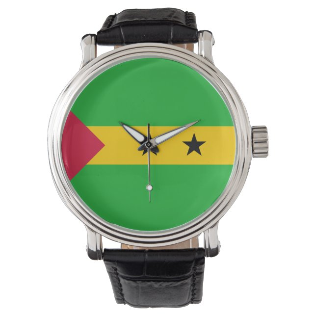São Tomé och Príncipe (São Tomé och Príncipe) Flag Armbandsur (Framsida)