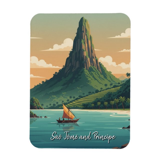São Tomé och Príncipe vykort Magnet (Vertikal)