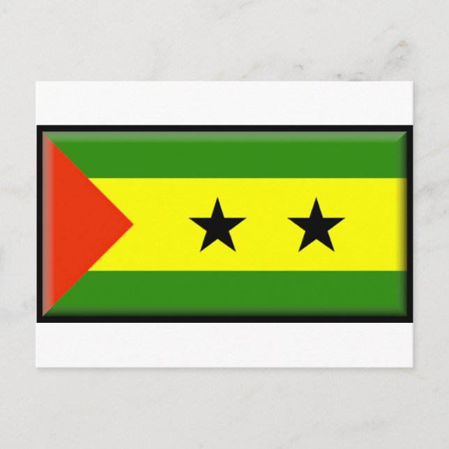 Sao Tome Principe Flagga Vykort (Framsida)