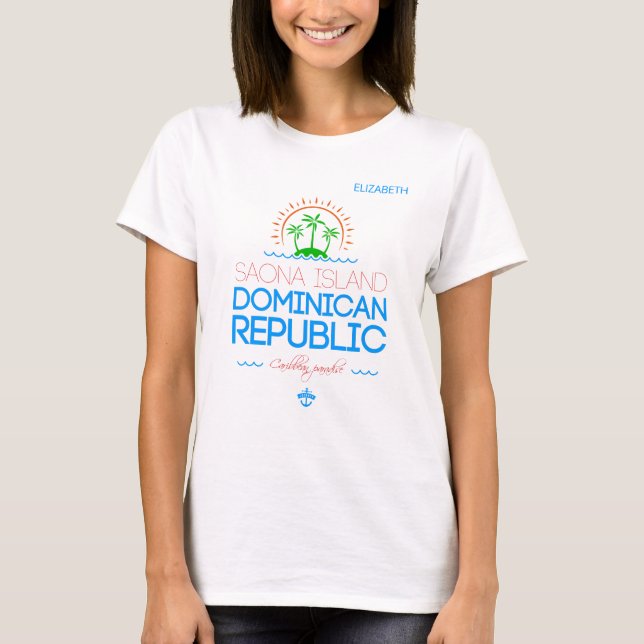 Saona Island. Dominikanska republiken. Karibiska h T Shirt (Framsida)