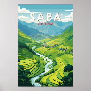 Sapa Vietnam Resa Konst Vintage Poster