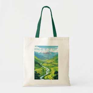 Sapa Vietnam Travel Art Vintage Tygkasse
