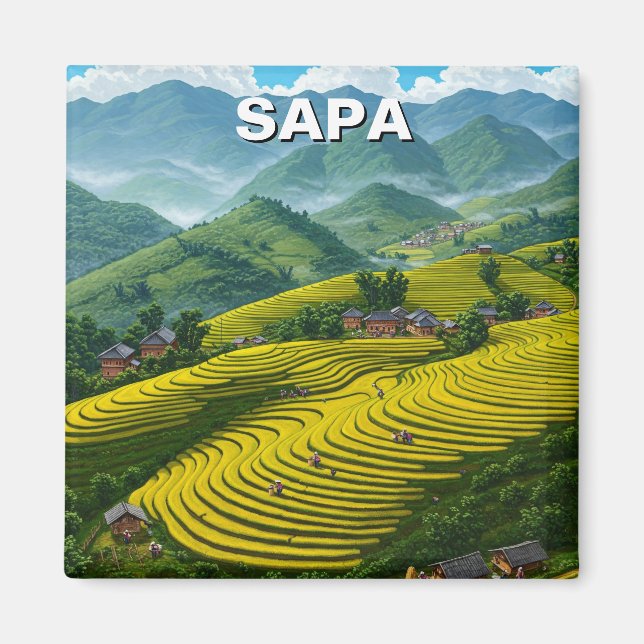 Sapa Vietnam Travel Magnet (Framsidan)
