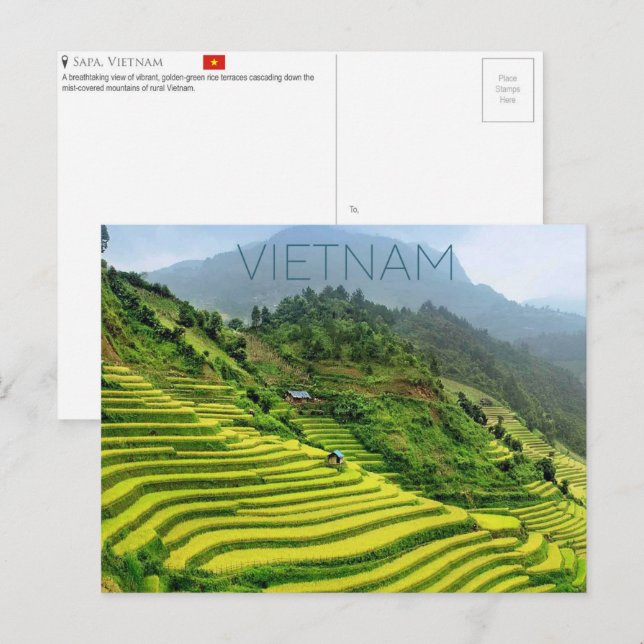 Sapa, Vietnam Travel Postcard Vykort (Fram/baksida)