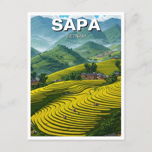 Sapa Vietnam Travel Vykort (Framsida)