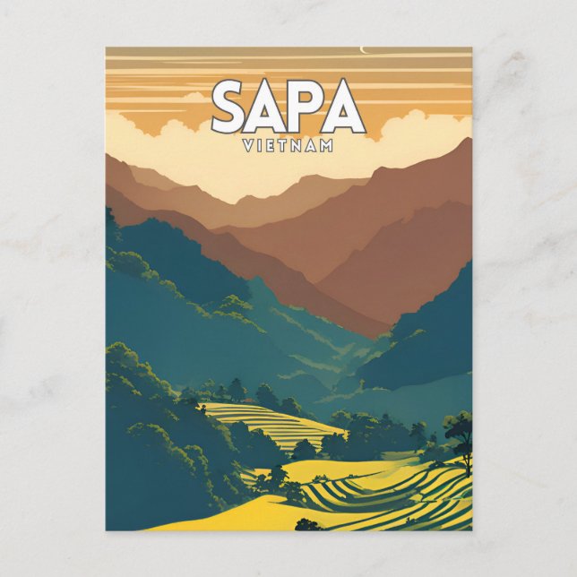 Sapa Vietnam Tur Resa Vykort (Framsida)