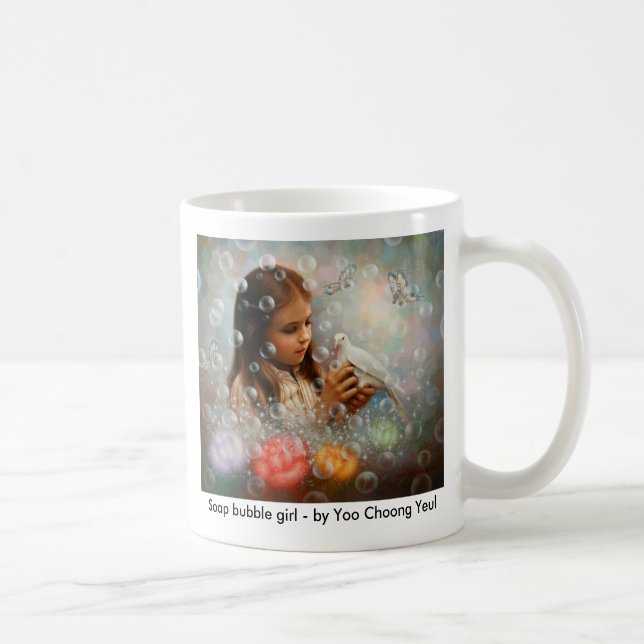 Såpbubblaflicka - vid den Yoo Choong Yeul muggen Kaffemugg (Höger)