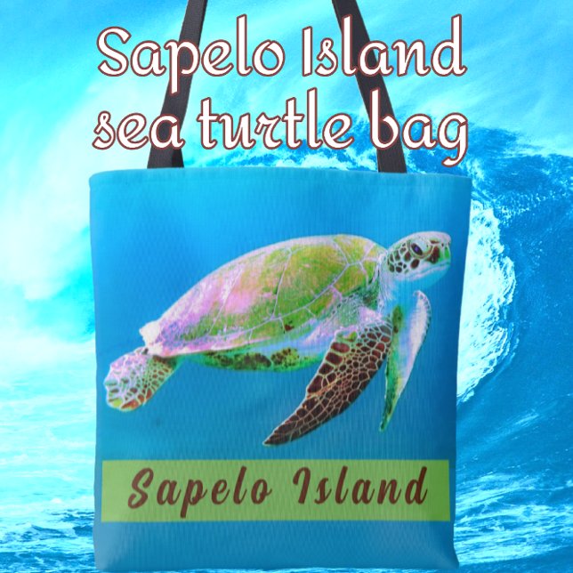 Sapelo Georgia Majestic Sea Turtle Tygkasse (Skapare uppladdad)