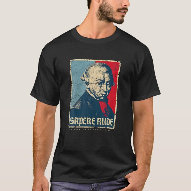 Sapere Aude Immanuel Kant Transcendental Philosoph T Shirt (Framsida)