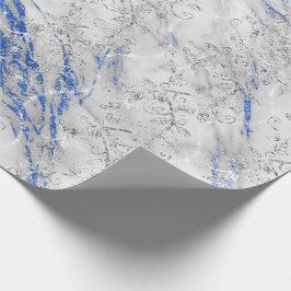 Saphire Diamonds Marble Cobalt Blue White Grått Presentpapper