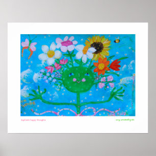 Saphires tankar i lycklig poster