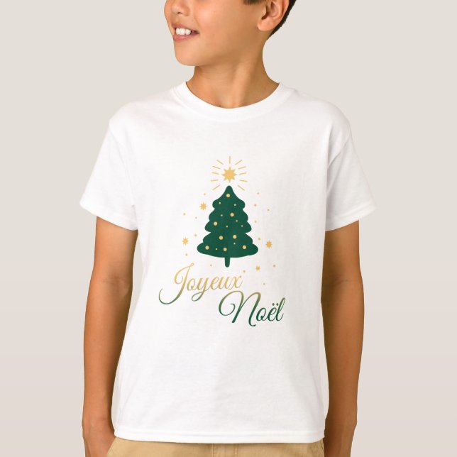 Sapin de Noël doré et vert : style festif T Shirt (Framsida)