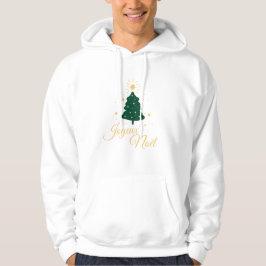 Sapin de Noël simple avec texte doré élégant Hoodie