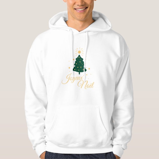 Sapin de Noël simple avec texte doré élégant Hoodie (Framsida)