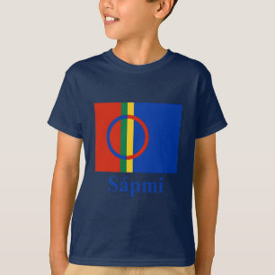 Sapmi flagga med namn i Saami T Shirt