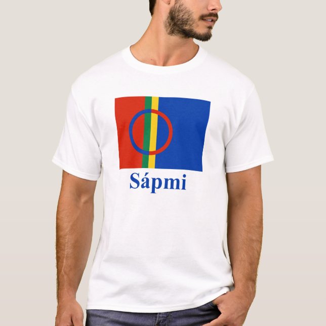 Sapmi flagga med namn i Saami Tröja (Framsida)
