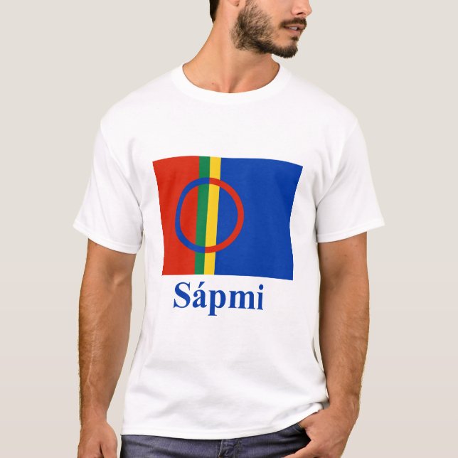 Sapmi flagga med namn i Saami Tröja (Framsida)
