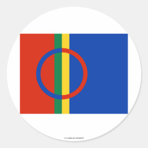Sapmi flagga runt klistermärke