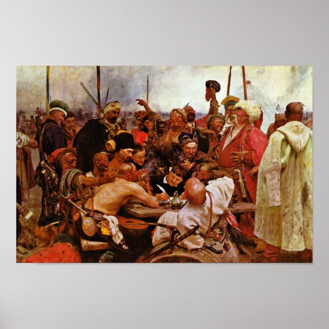 Saporoschzen Skriva A Brev till den turkiska sulta Poster (Framsidan)