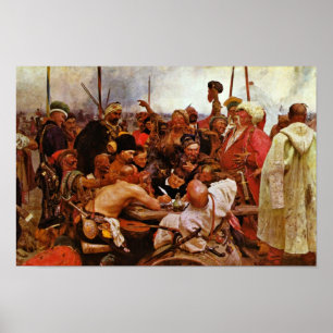 Saporoschzen skriva ett brev till den turkiska poster