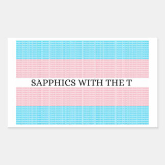 Sapphics med T 4.0-dekal - 4-pack Rektangulärt Klistermärke
