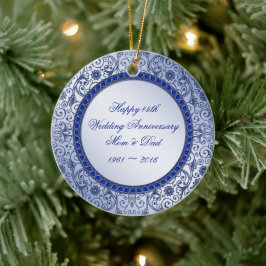 Sapphire 45:e Bröllop-årsdagen Rund Ornament