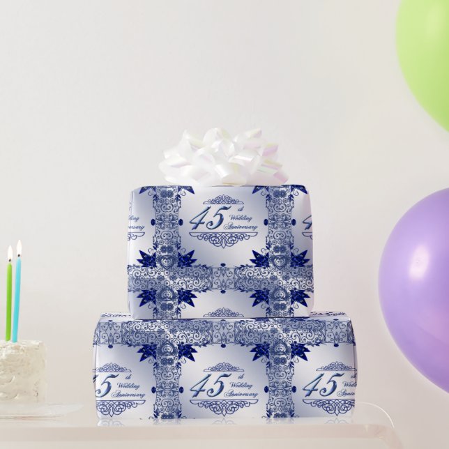 Sapphire 45:e Bröllop-årsdagen Wrapper Papper Presentpapper (Festgåvor)