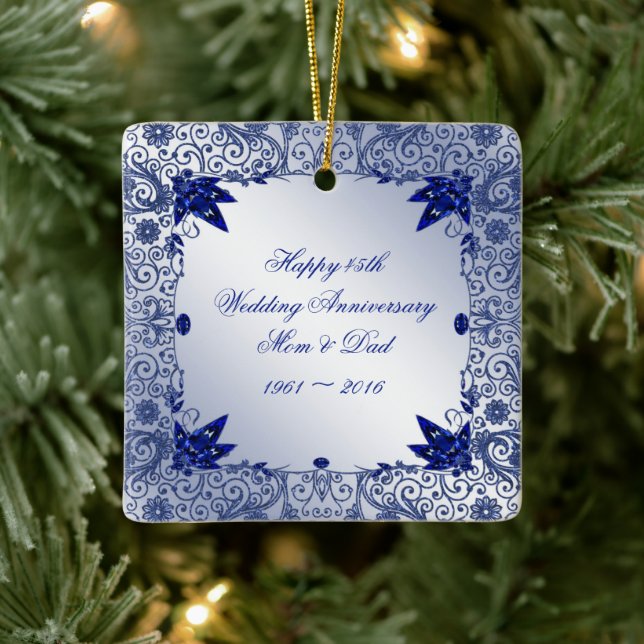 Sapphire 45:e Bröllop-årsjubileet Ornament (Träd)
