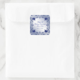 Sapphire 45:e Bröllop-årsjubileet Square Sticker Fyrkantigt Klistermärke