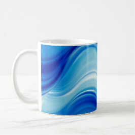 Sapphire Abstract Wave Glow Art Kaffemugg