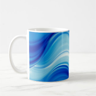 Sapphire Abstract Wave Glow Art Kaffemugg