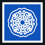Sapphire Asian Moods Mandalla Poster<br><div class="desc">Circular Mandalla mönster i Emporio Moffas asiatiska palett av gudar.</div>