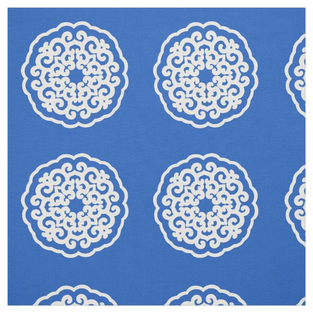 Sapphire Asian Moods Mandalla ~ small mönster Tyg (Provkarta)